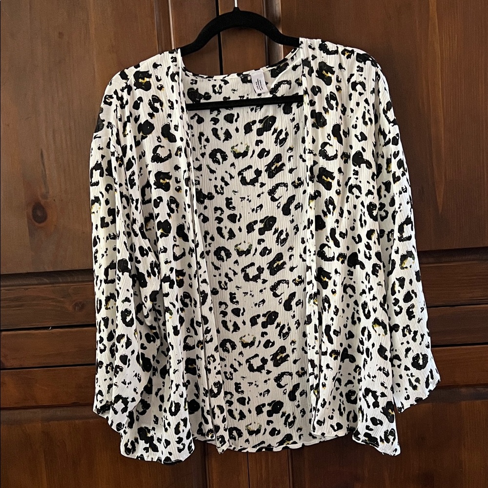 Leopard Print Open Front Cardigan